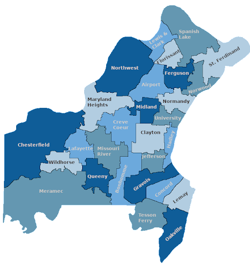 Map of St. Louis County townships