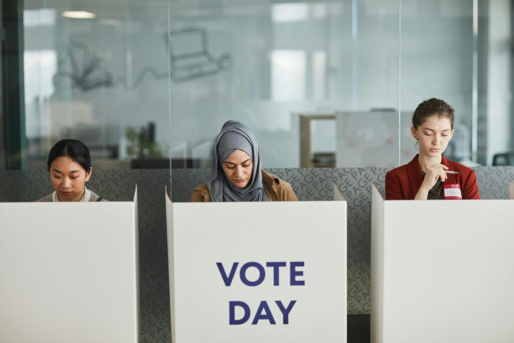 Voters voting on election day