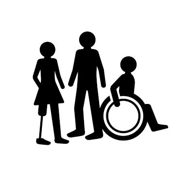 Inclusive symbols for people with various disabilities. 